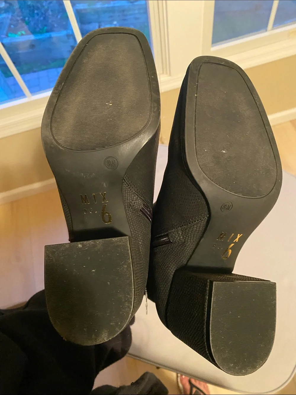 Mix No. 6 -The “Benisa” Black faux snakeskin Ankle Booties - Size 8.5W